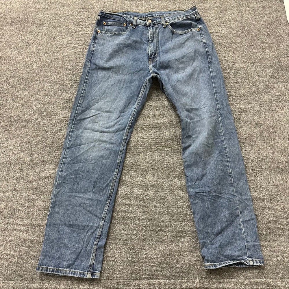 Levi's Jeans Mens Size 36 Blue 505 Regular Fit Straight Leg Stretch Denim